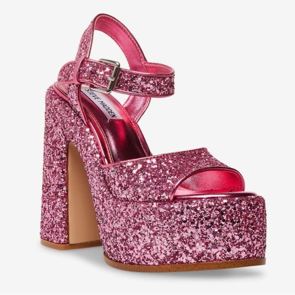 Steve Madden Pink Glitter Heels - Picture 1 of 13